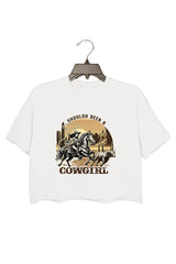 Shoulda Been a Cowgirl  Crop Tee For Women