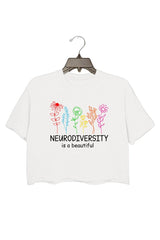 Neurodiversity is Beautiful CROP TEE  for women