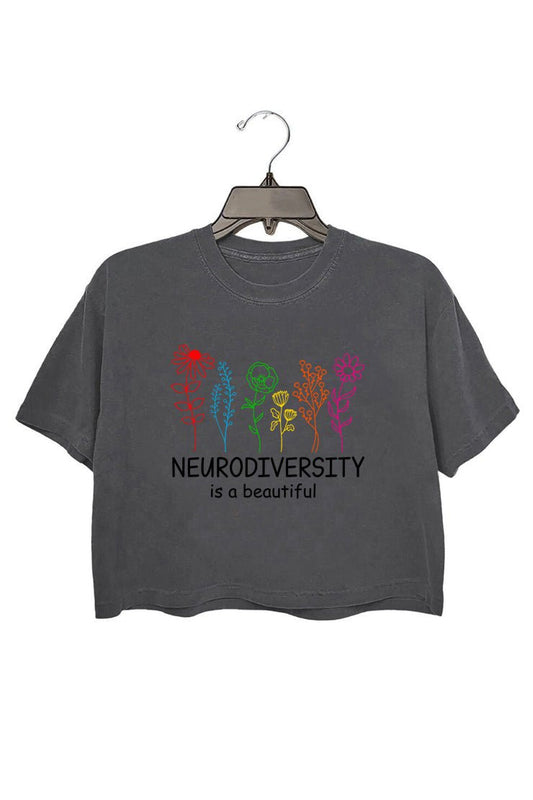Neurodiversity is Beautiful CROP TEE  for women