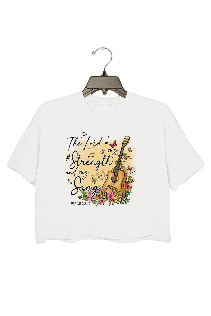 The Lord Is My Strength and My Song, Psalm 118 14 with Hand Drawn Guitar T-Shirt