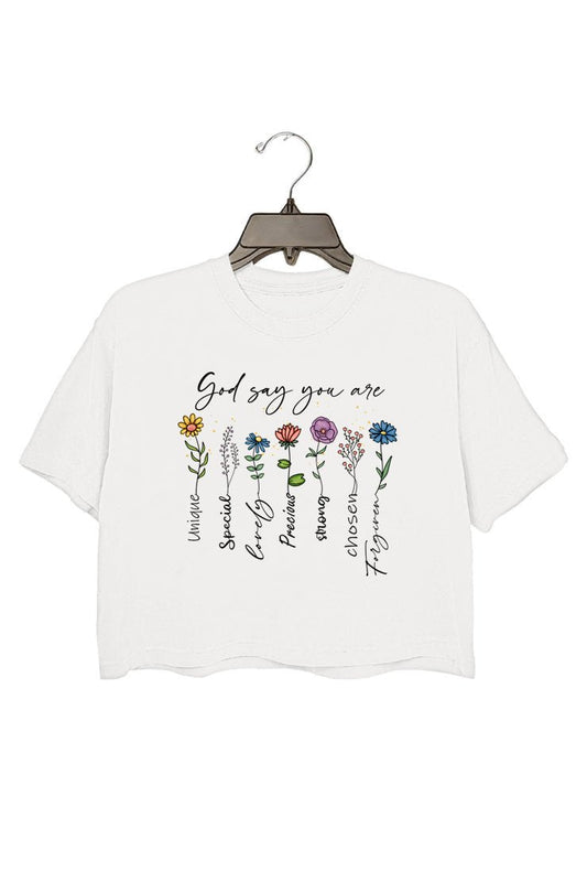 God Says You Are   Crop Tee For Women