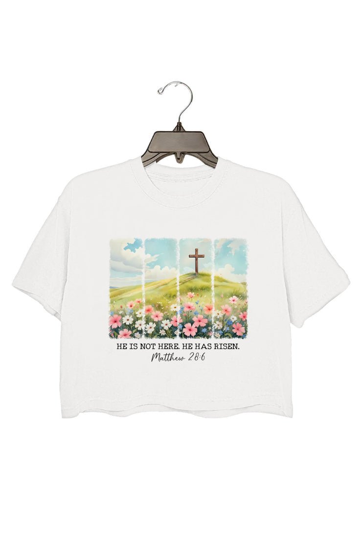 He is not here he has risen Crop top for women