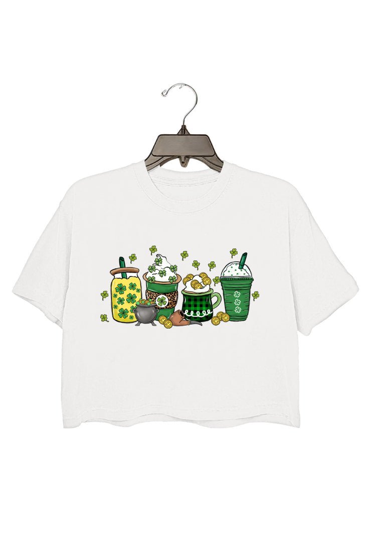 St. Patrick's Day crop tee for women