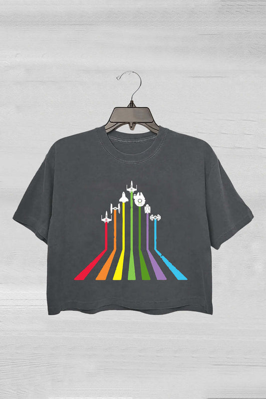 Star Wars Rainbow Crop Top For Women
