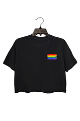 BASTU Gay Pride Flag Cotton Crop Top For Women