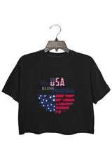 Patriotic US Flag Sunflower God Bless America Premium T-Shirt