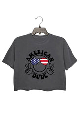 American Dude Crop Tee For Women