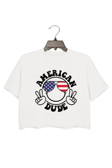 American Dude Crop Tee For Women
