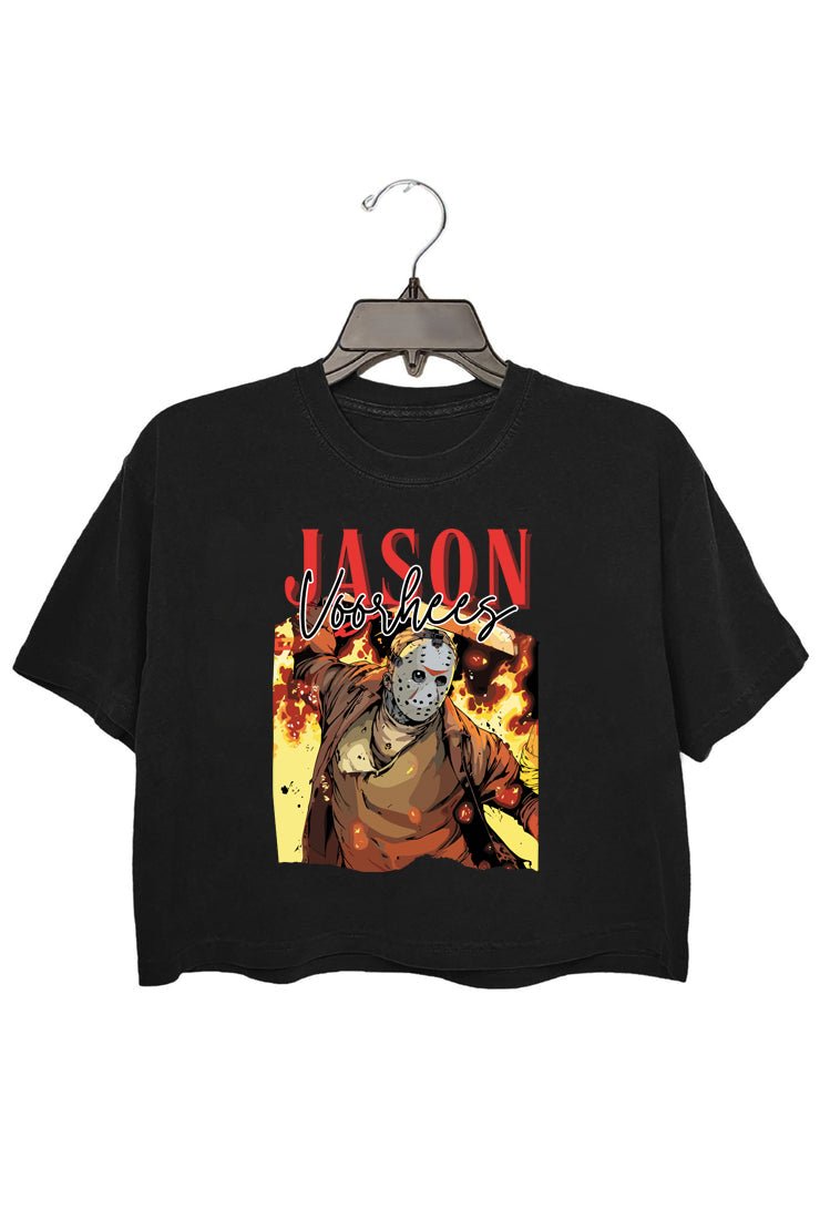 Horror Movie Michael and Jason Crop Tee For Women