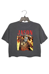 Horror Movie Michael and Jason Crop Tee For Women