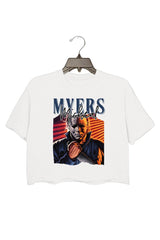 Horror Movies Tshirt  Halloween Party Shirt Michael Myers Novelty Graphic Crop Tee