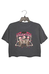 anti valentine's day club print t shirt casual short sleeve
