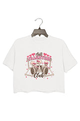 anti valentine's day club print t shirt casual short sleeve