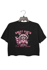 Sorry Cupid, I've Been Feral Crop Tee For Women