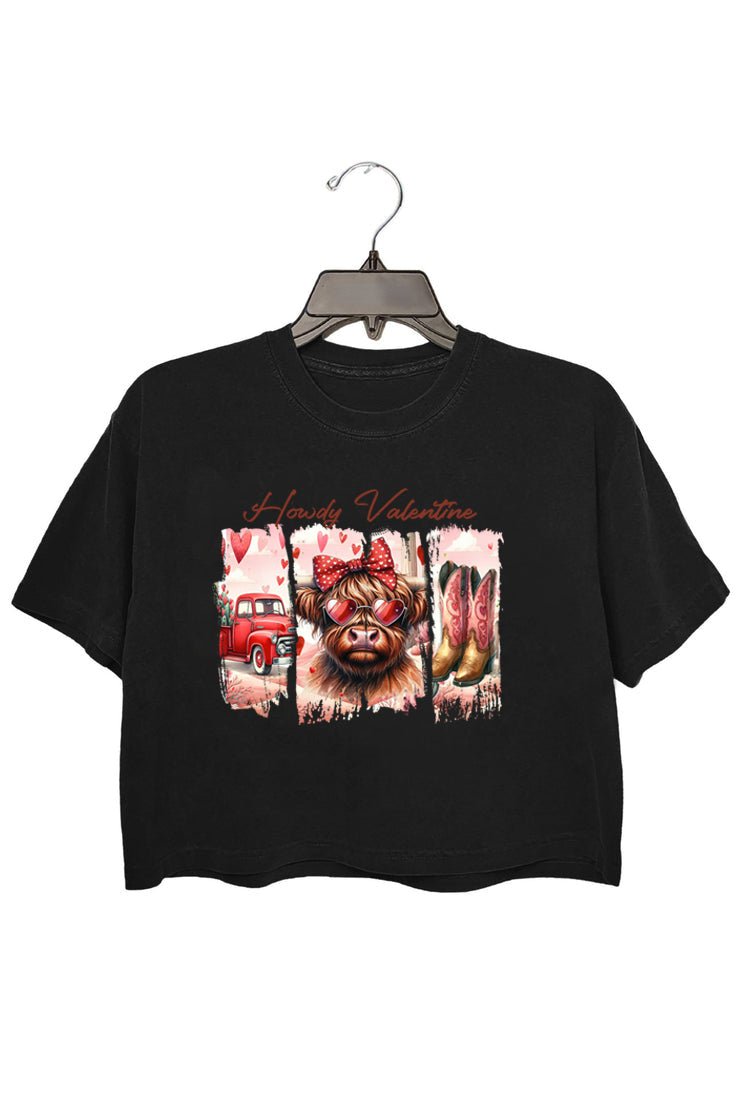 Howdy Valentine Crop Tee For Women