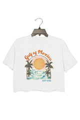 GULF OF MEXICO EST 1550 CROP TEE FOR WOMEN