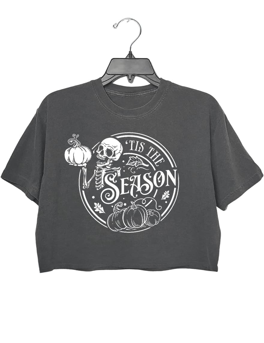 Tis the Season Skeleton Crop Top For Women