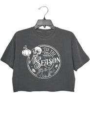 Tis the Season Skeleton Crop Top For Women