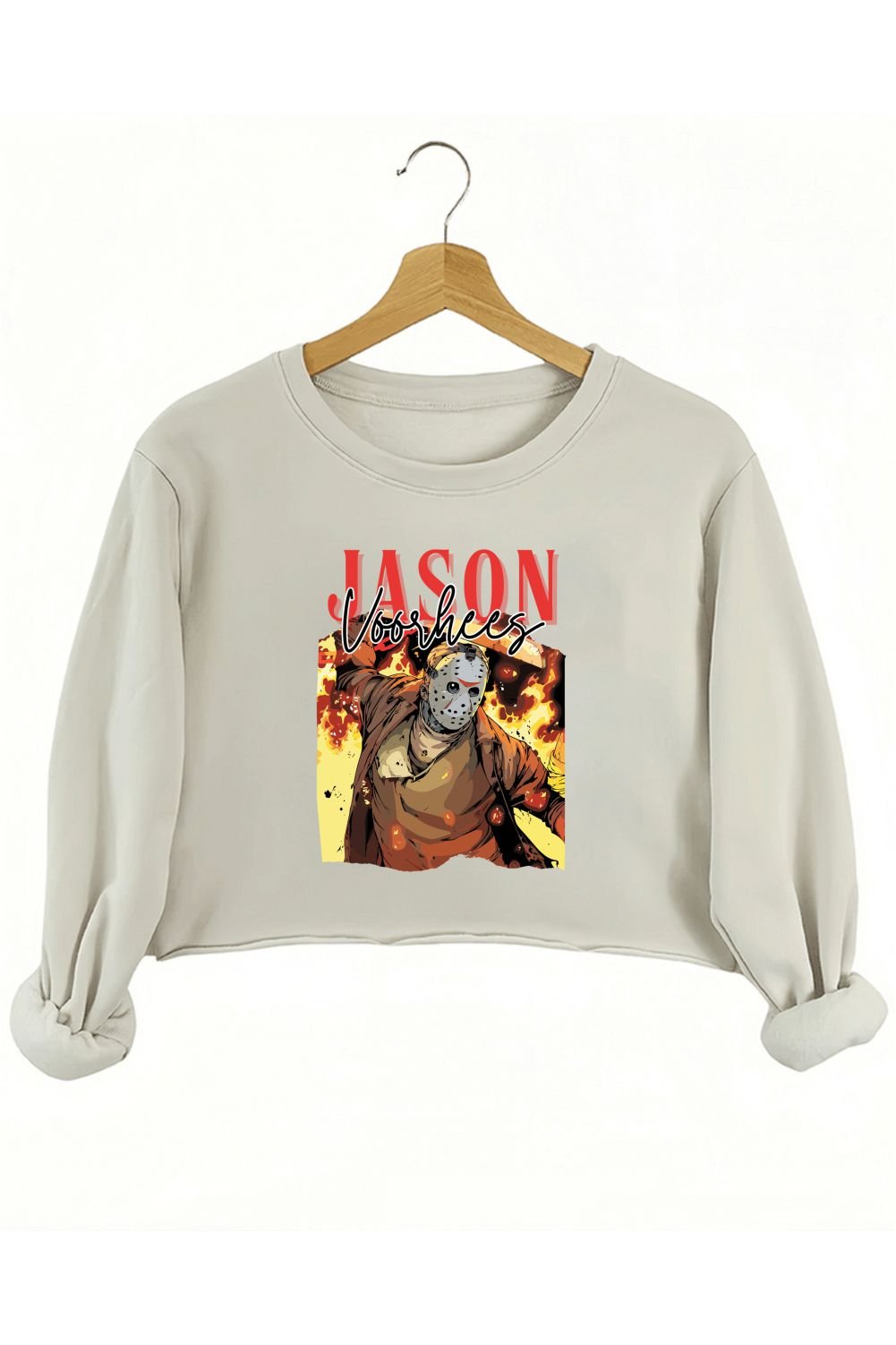 Horror Movie Michael and Jason Crop Sweatshirt For Women
