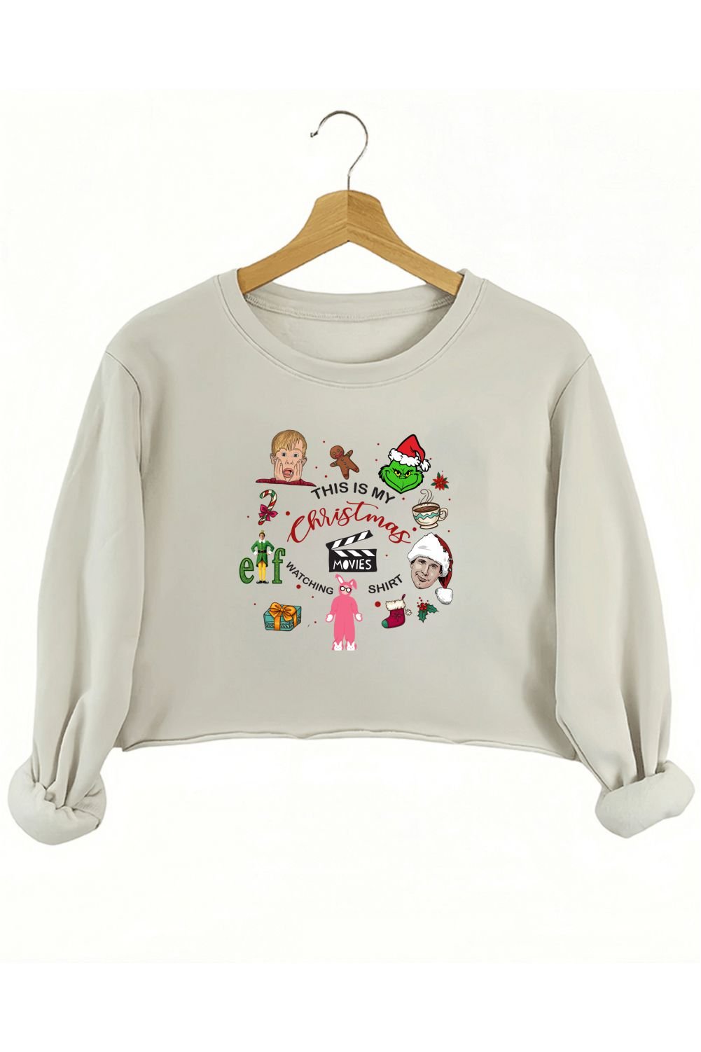 This is Christmas My Movies Crop Sweatshirt For Women