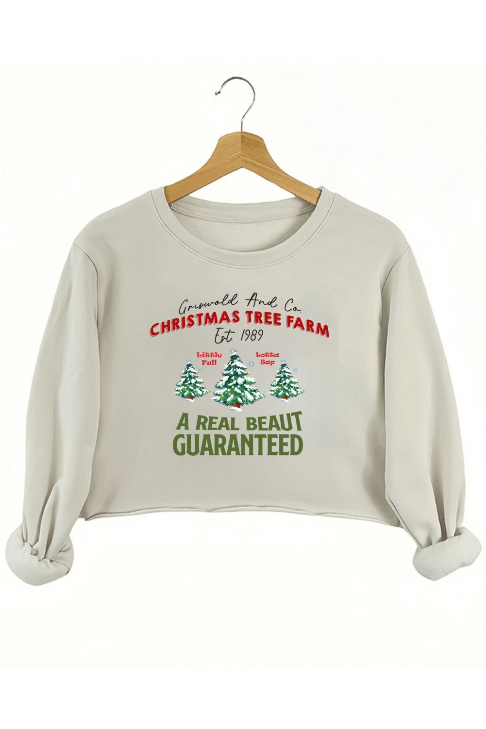 Griswold and CO., Christmas Tree Farm Crop Sweatshirt For Women