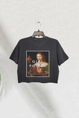 Girl Power Feminist Graphic Crop Tee For Women
